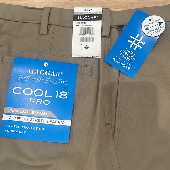 NWT Haggar Golf Shorts - Khaki - Picture 2 of 2
